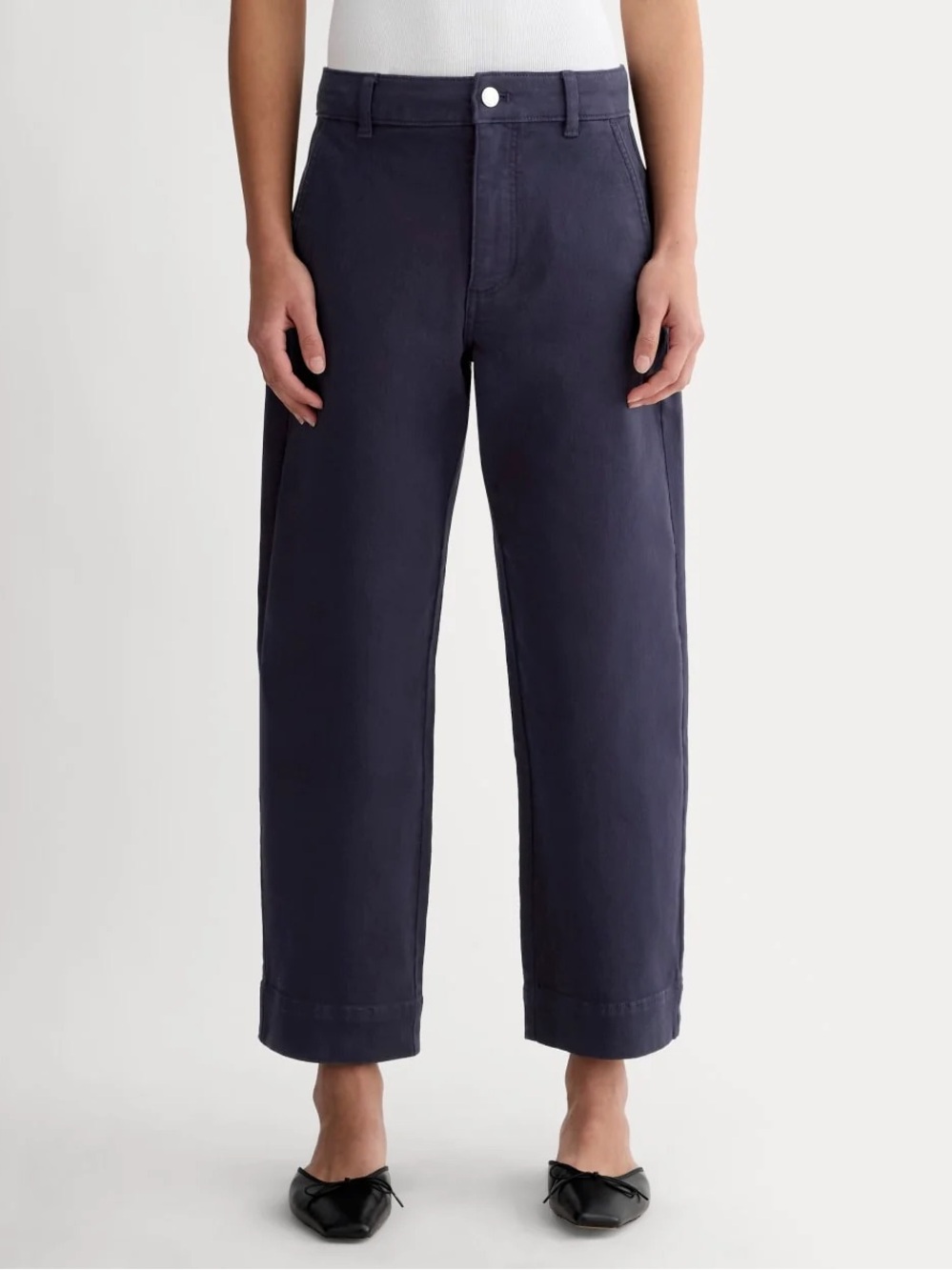 Everlane Utility Straight Leg Crop Pants in Eggplant Navy, Women’s size 6 Short